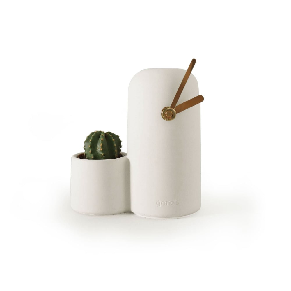 horloge béton blanc