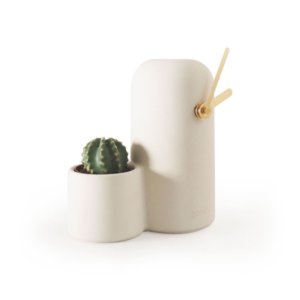Horloge béton blanc aiguilles dorées - Maisons du Monde