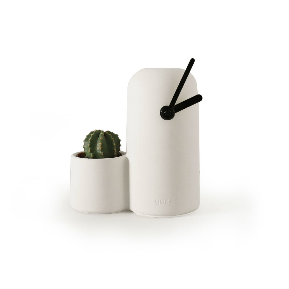 Horloge béton blanc - noires