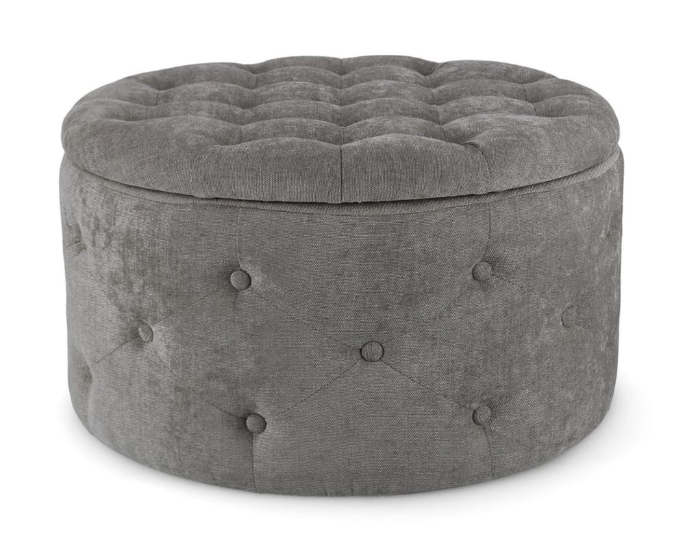 Pouf+en+tissu+gris+fonce