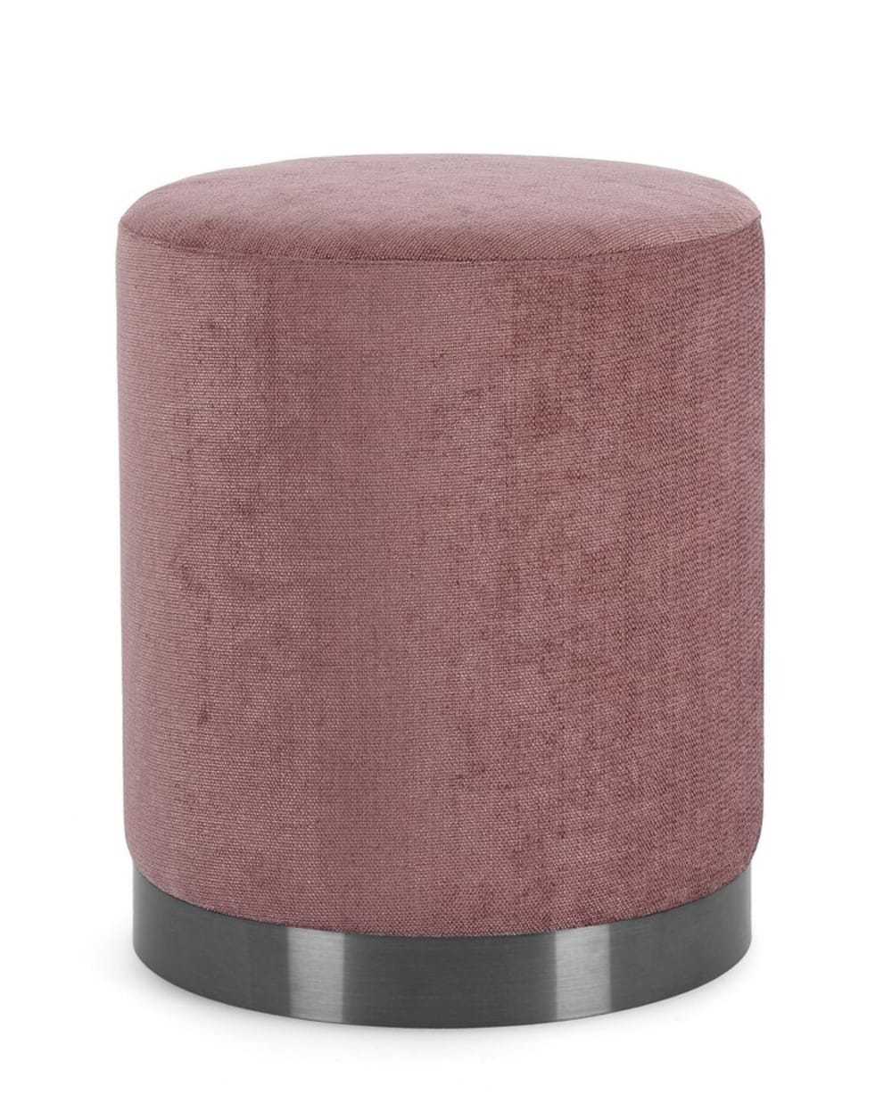 Tabouret+en+tissu+rose+fonce+avec+anneau+en+metal
