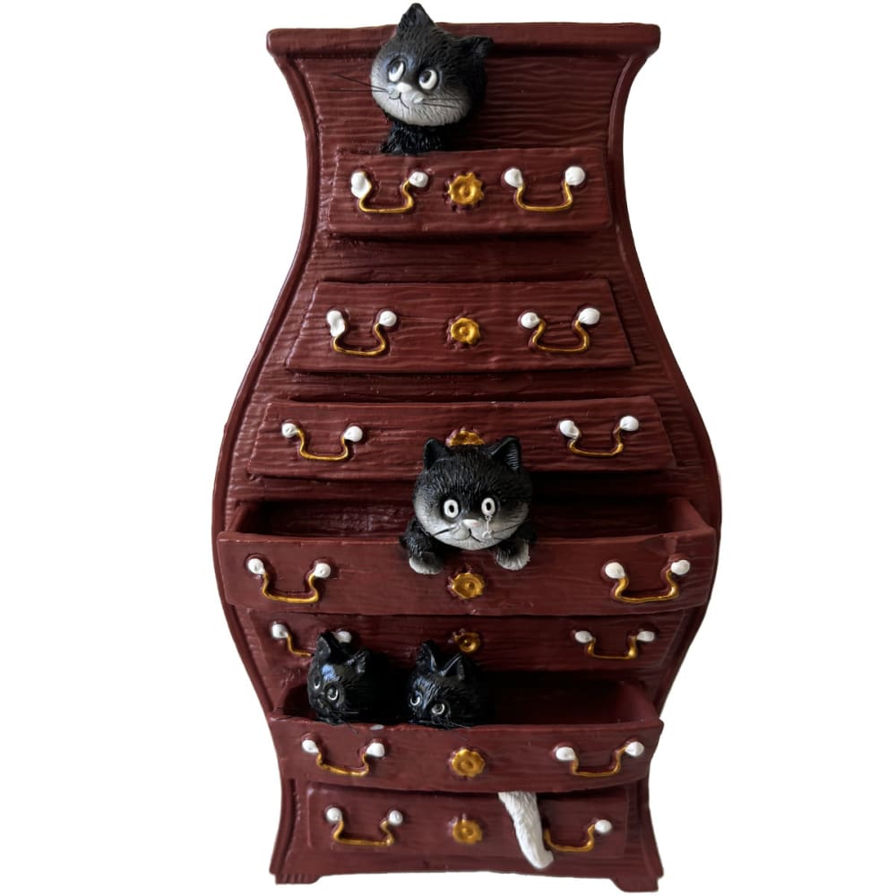 Parastone Statuette la commode à chats par dubout style campagne Marron Résine