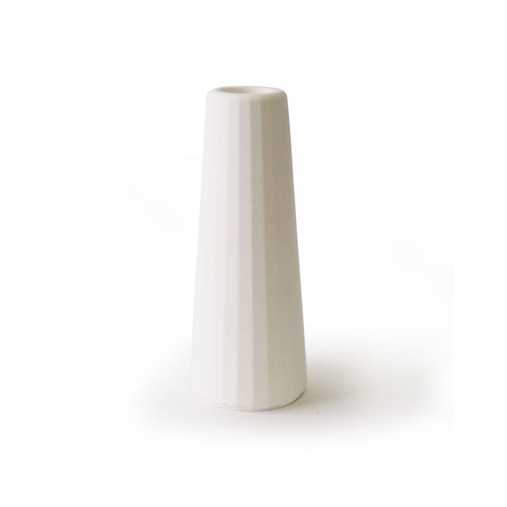 GONE'S Die Vase Facette aus weißem Beton wird in Frankreich handwerklich hergestellt. Große Soliflor-Vase, Größe L: Höhe 16cm / Durchmesser 6cm Weiß