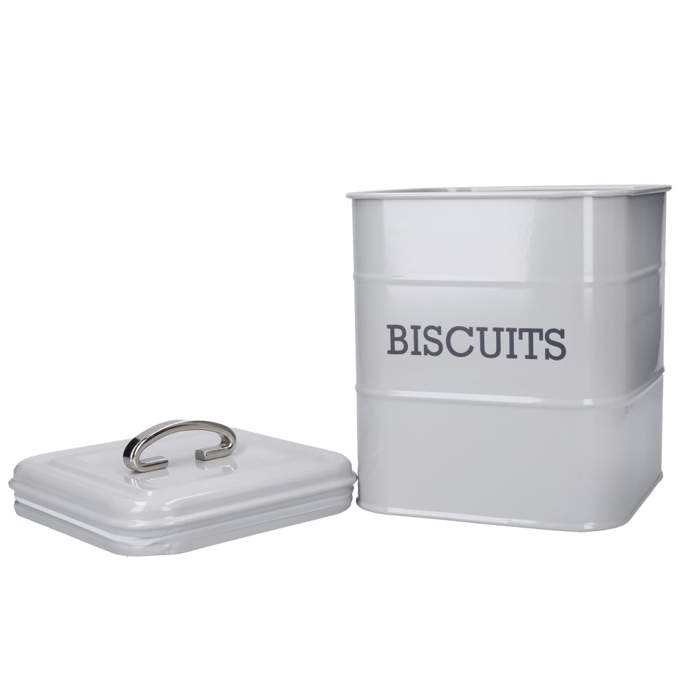 Boîte à Biscuits en Inox et Couvercle Étanche Gris Clair - Maisons du Monde