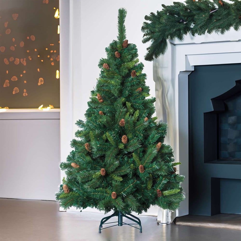 Sapin de noël avec pommes de pin plastique vert 210 cm - Maisons du Monde