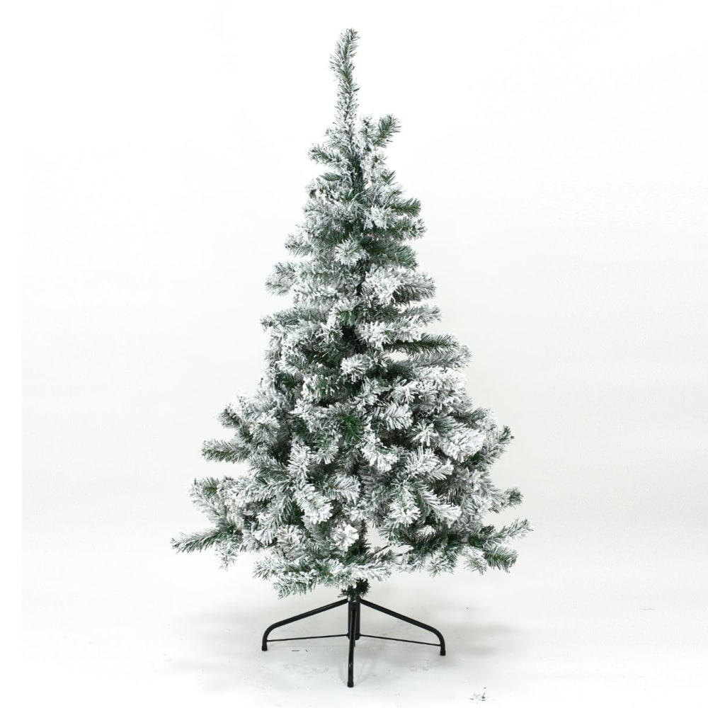 Home Maison Sapin de noël floqué plastique blanc 180 cm style contemporain - Pvc - Poly Chlorure De Vinyle