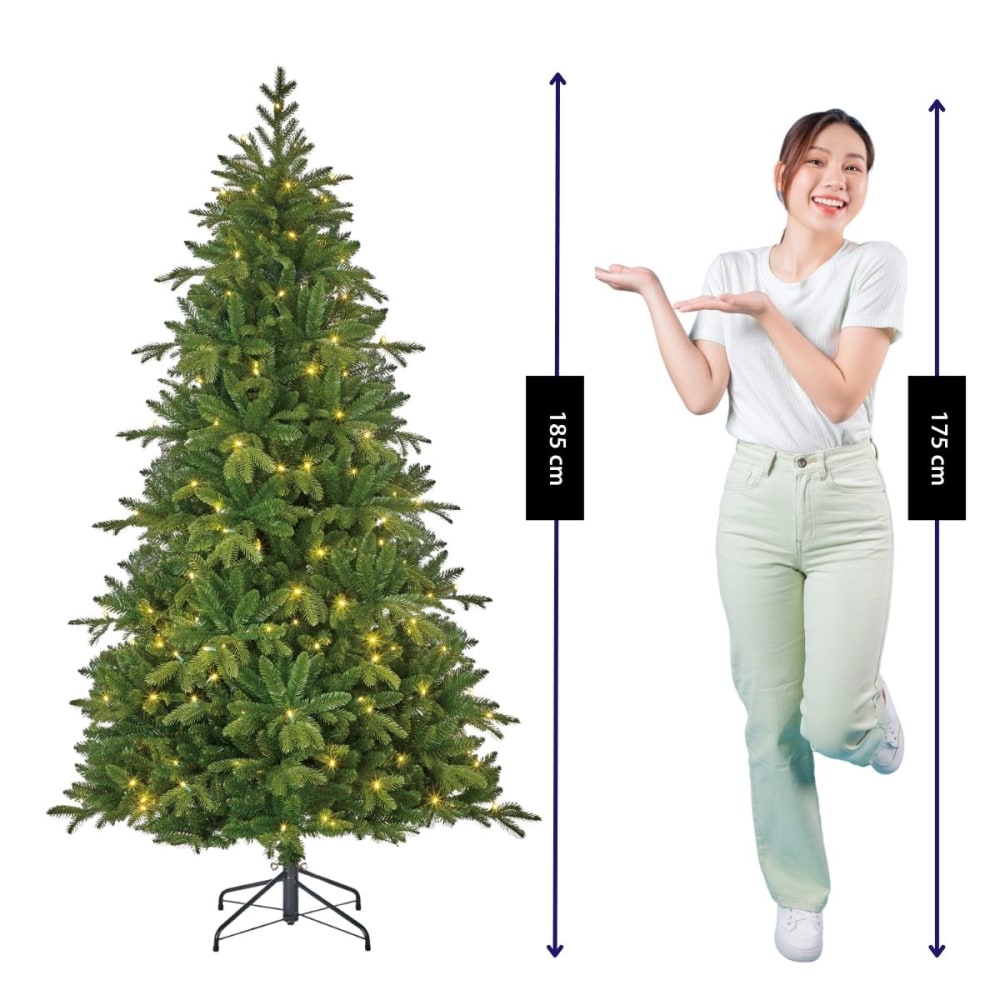 Künstlicher Weihnachtsbaum Brampton Grün Eisen H185xB114xL114cm -