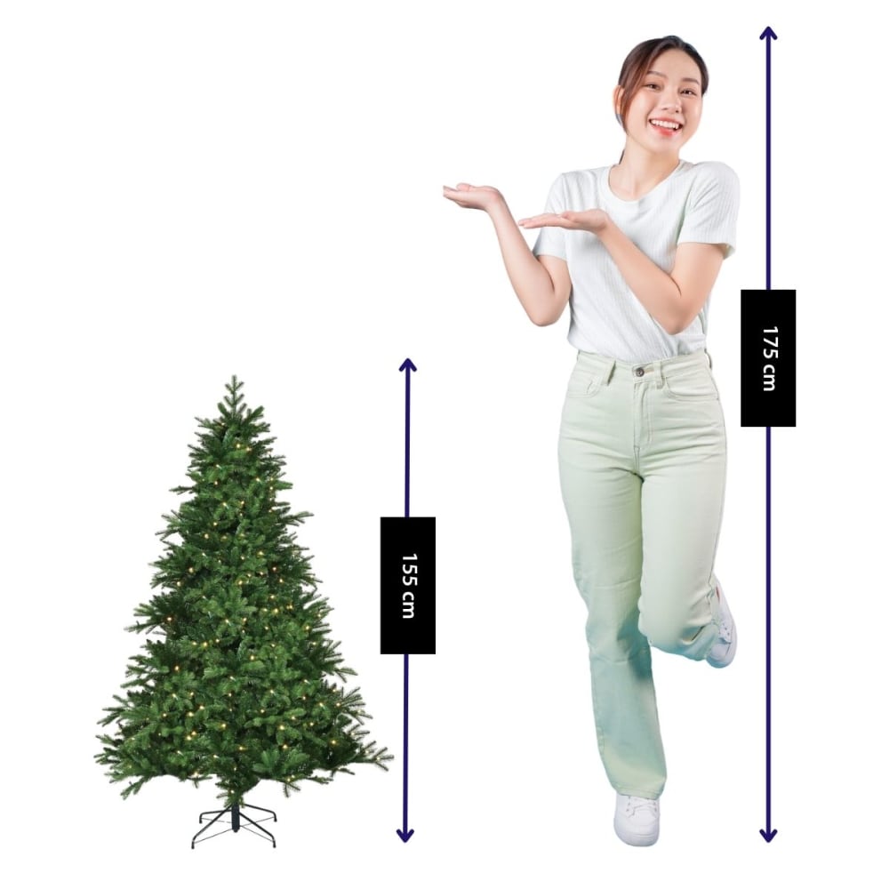 Künstlicher Weihnachtsbaum Brampton Grün Eisen H155xB107xL107cm -