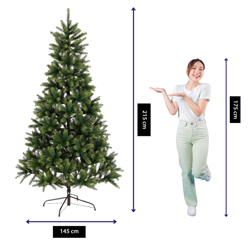 Künstlicher Weihnachtsbaum Toronto Grün Eisen H215xB145xL145cm -