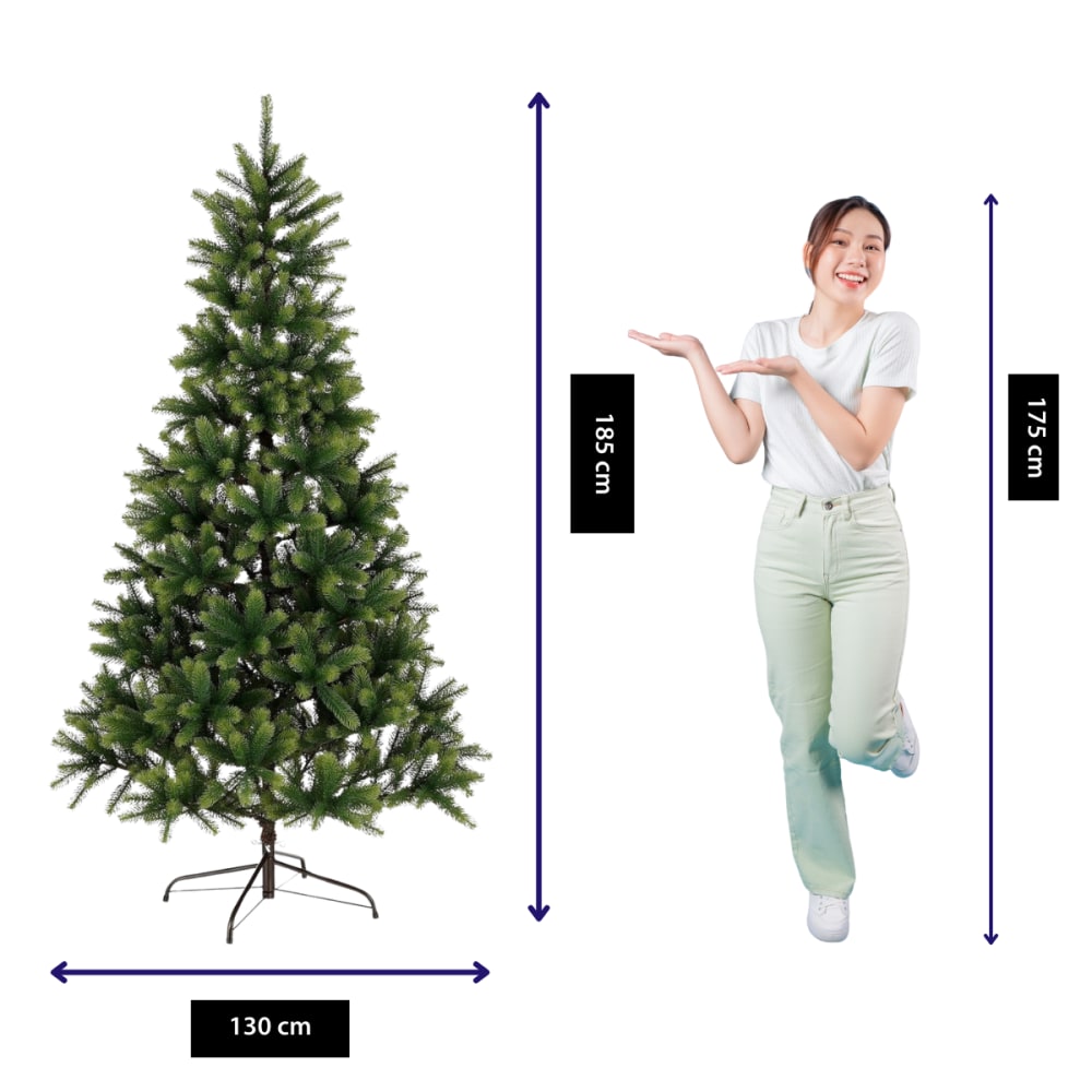 Künstlicher Weihnachtsbaum Toronto Grün Eisen H185xB130xL130cm -