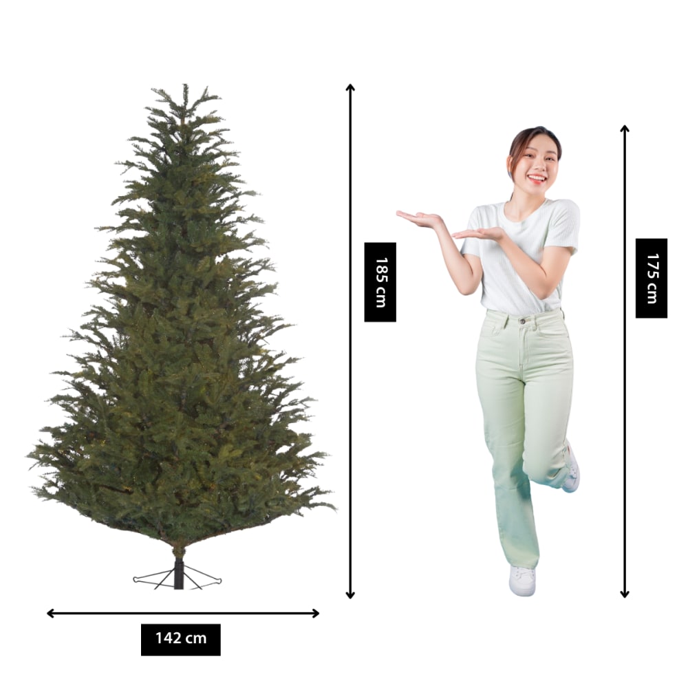 Künstlicher Weihnachtsbaum Frasier Grün Eisen H185xB124xL124cm -