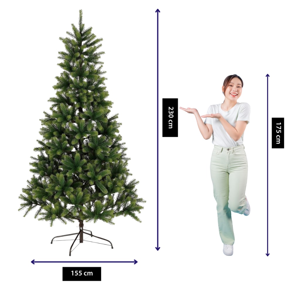 Sapin de noël artificiel vert fer h230xl155xl155cm - Maisons du Monde