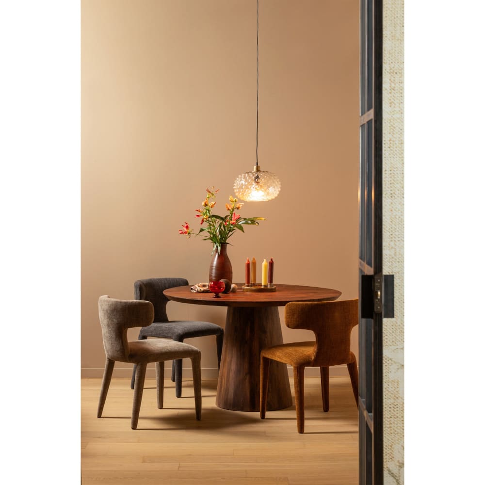 2er Set Esszimmerstühle aus Polyester, Dunkel Braun, 78x52x53 cm