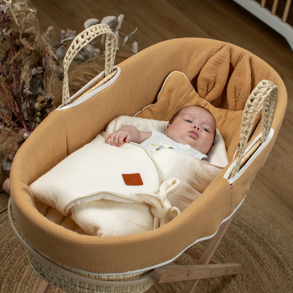 Set couffin bébé en gaze de coton camel - Maisons du Monde