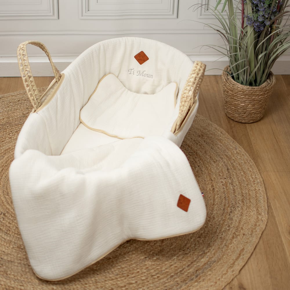 Set couffin bébé en gaze de coton écru - Maisons du Monde
