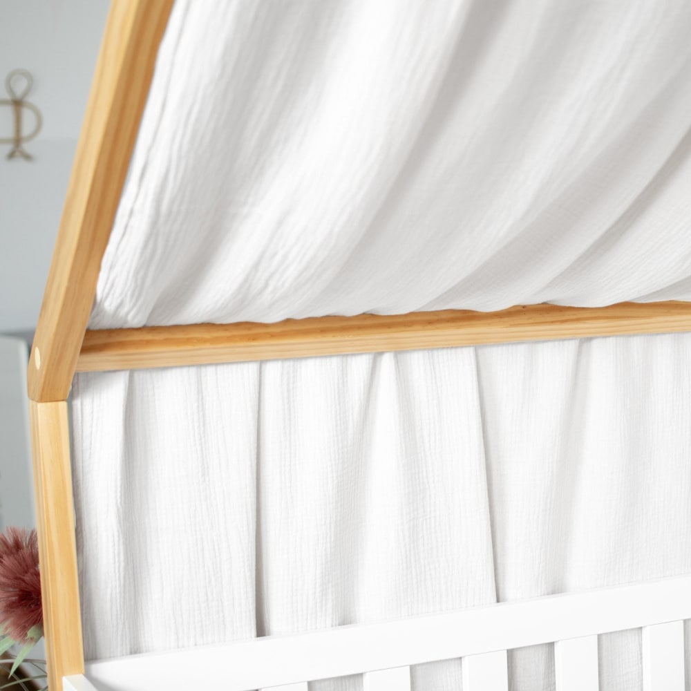 Ciel de lit cabane enfant gaze de coton blanc 420x130 cm - Maisons du Monde