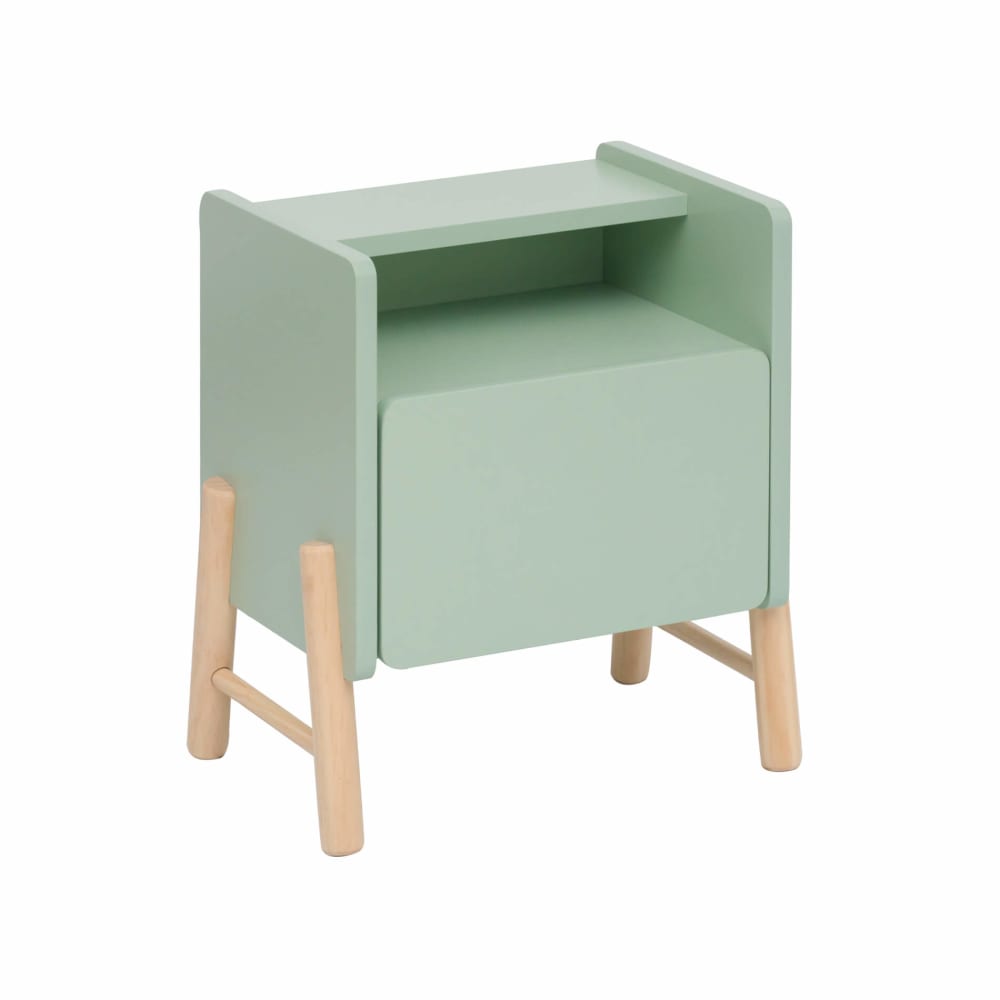 Table de chevet pour enfants vert et marron, 49x43x30 cm