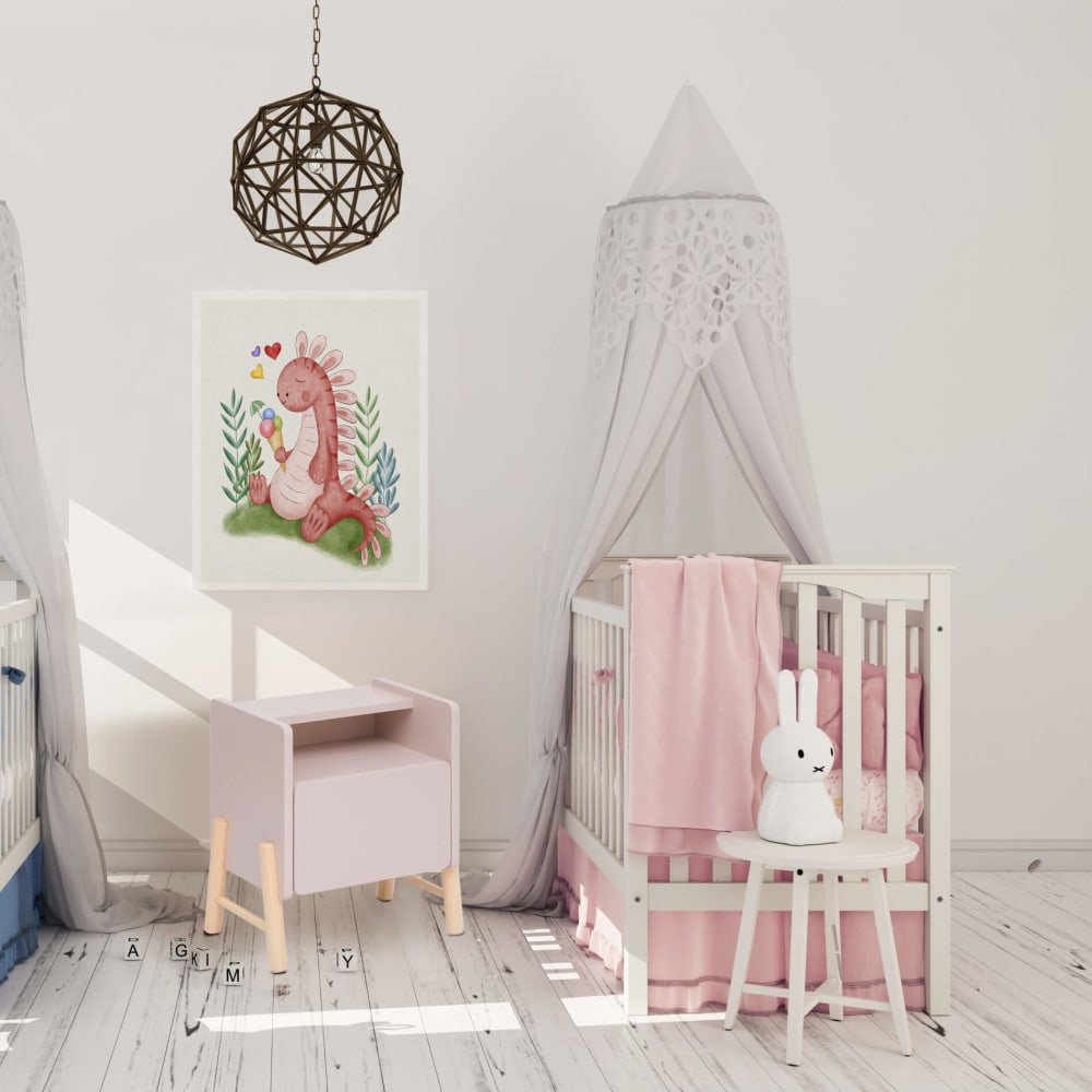 Table de chevet pour enfants rose et marron, 49x43x30 cm - Maisons du Monde