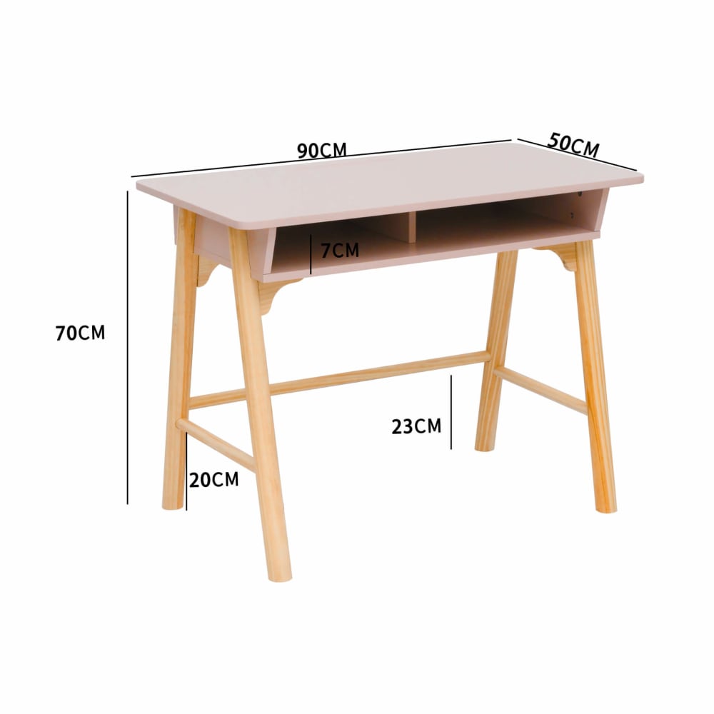 Bureau pour enfants rose et marron, 70x90x50 cm - Maisons du Monde