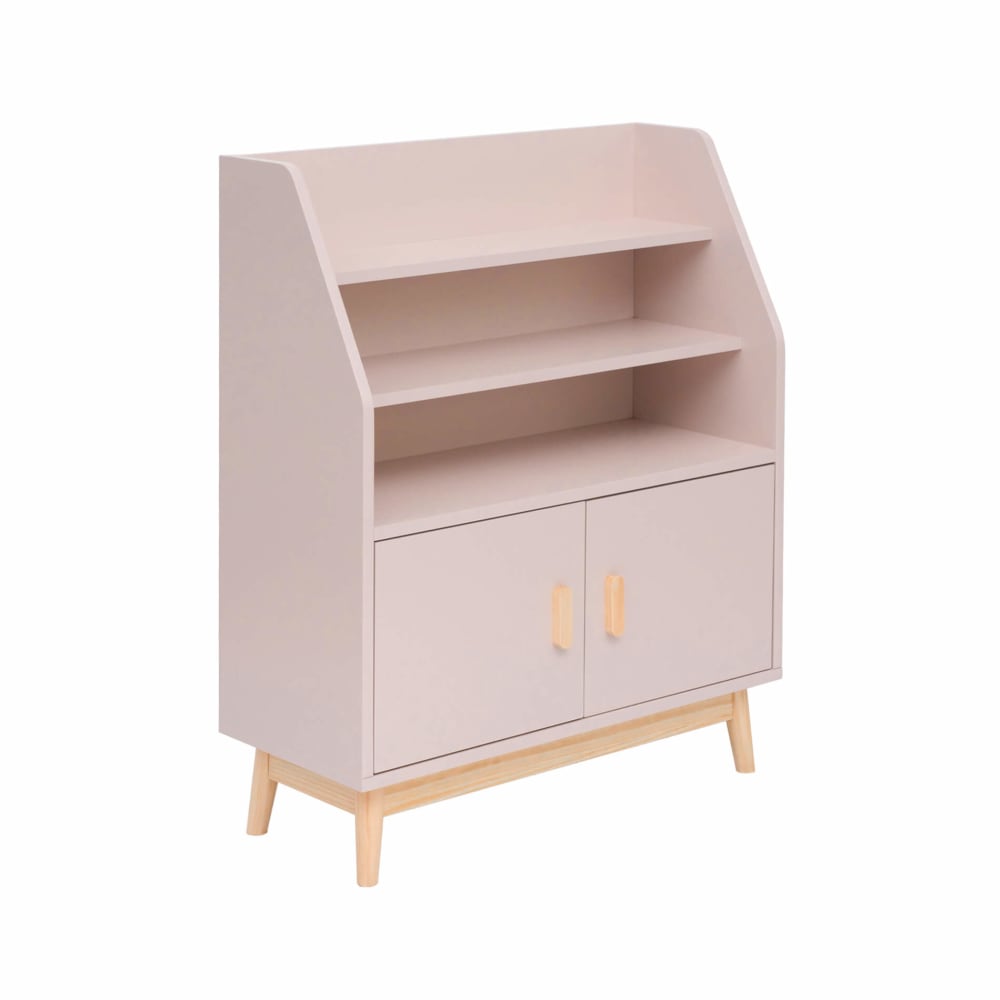 Mobili Rebecca Kinderbücherregal, 100x80x33 cm, rosa und braun Spanplatte Kinder