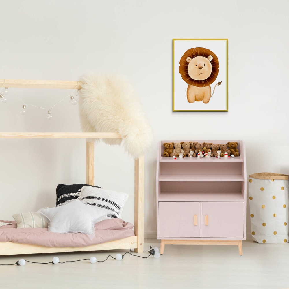 Bibliothèque pour enfants rose et marron, 100x80x33 cm - Maisons du Monde