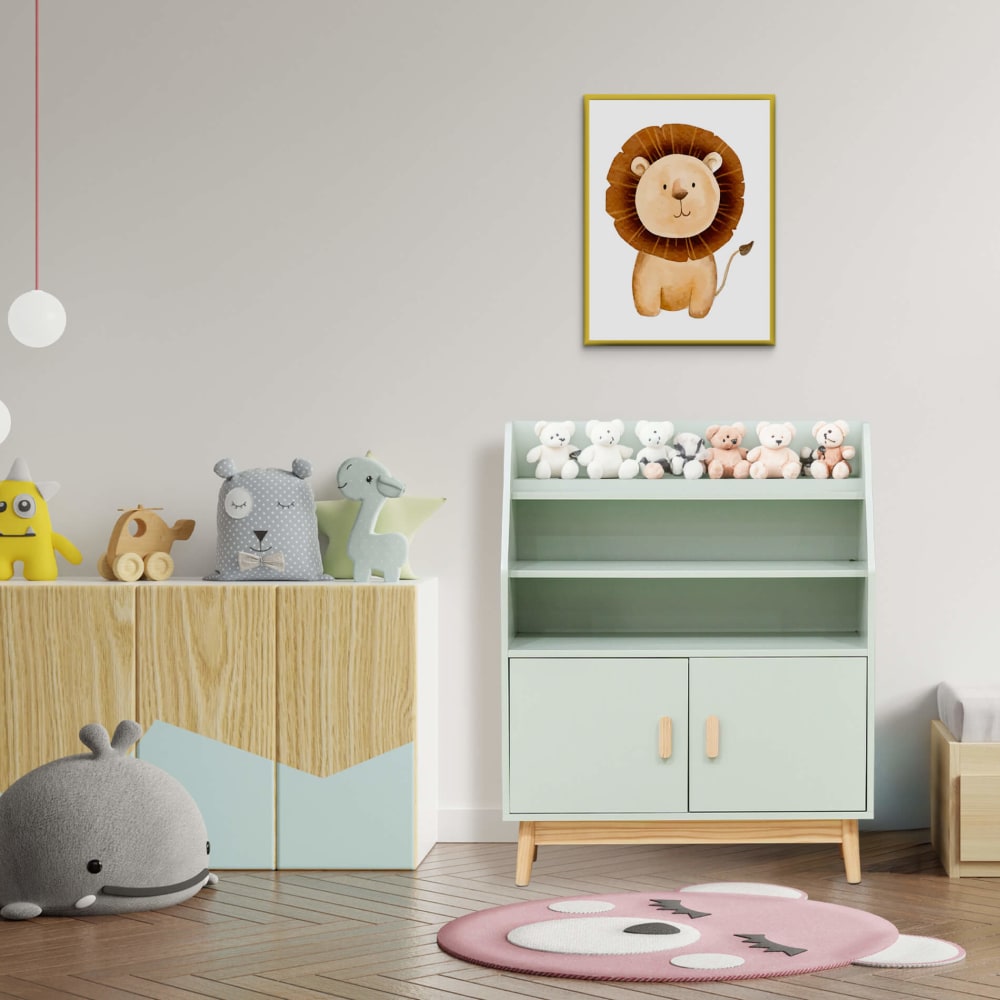 Bibliothèque pour enfants vert et marron, 100x80x33 cm - Maisons du Monde