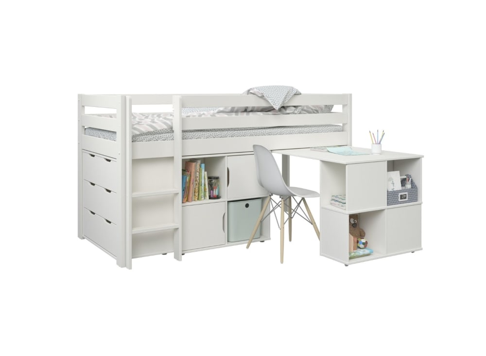 Lit mi-hauteur avec bureau