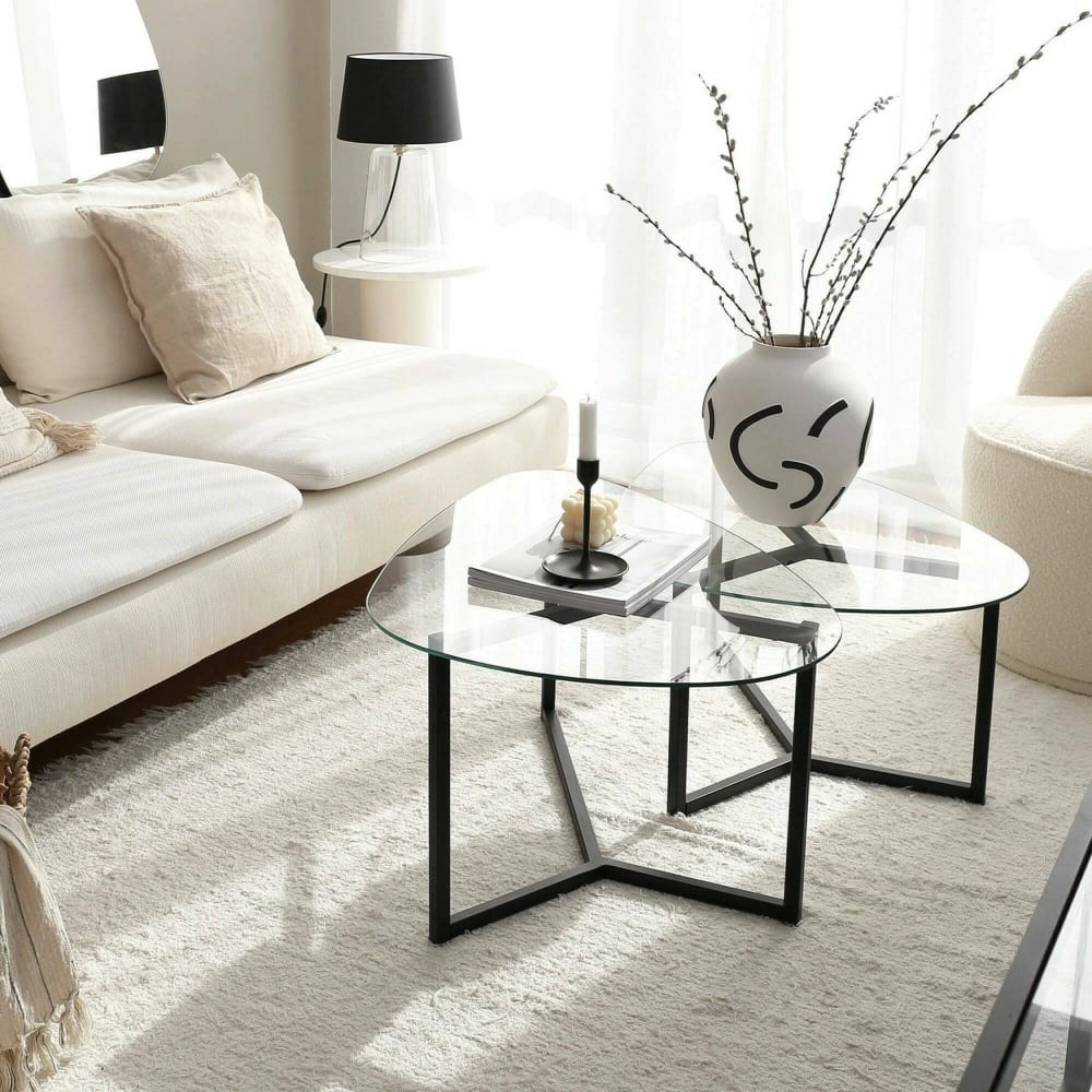 Table basse en métal noir 82x58x40h cm - Maisons du Monde