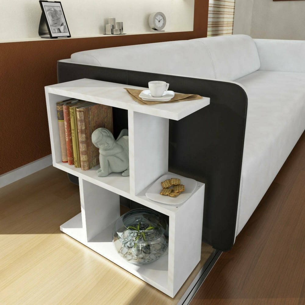 Table basse effet bois blanc 50x18 h55 cm - Maisons du Monde