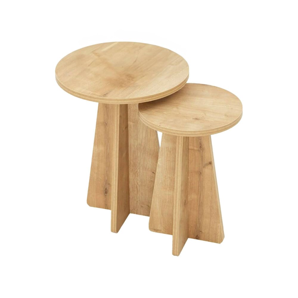 Table basse effet bois beige 40x40 h50 cm