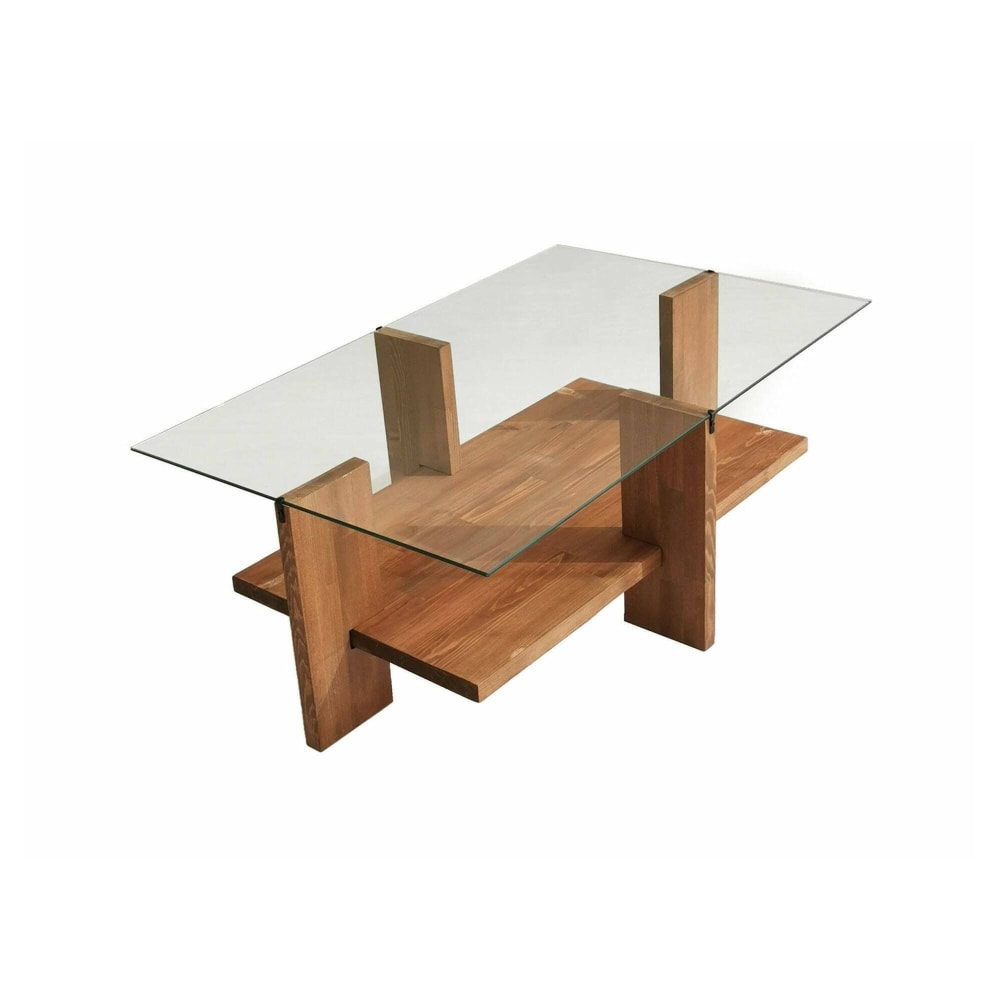 Dmora Couchtisch aus Massivholz Nussbraun style modern - -