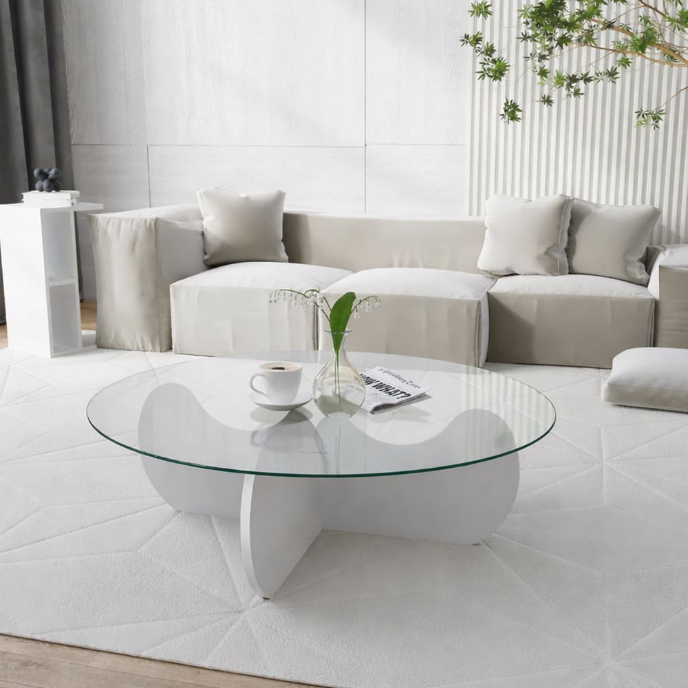 Couchtisch aus Holzwerkstoff weiß 90x90x30h cm - Maisons Du Monde