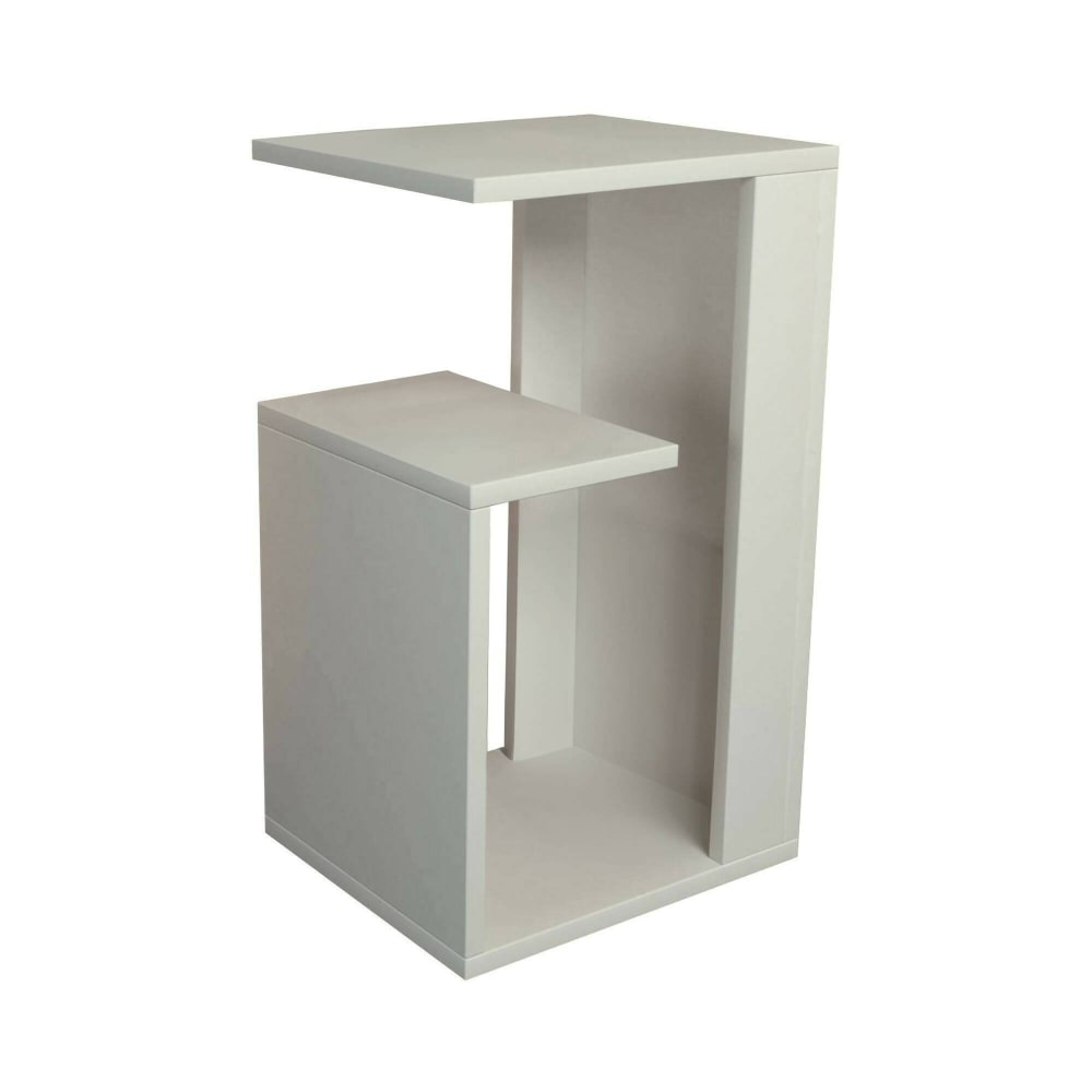 Table basse effet bois blanc 35x30 h60 cm