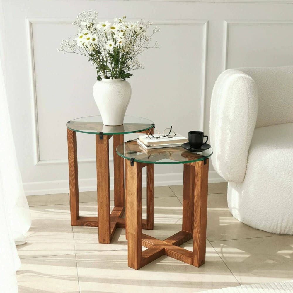 Couchtisch aus melaminbeschichtetem Holz Nussbraun - Maisons Du