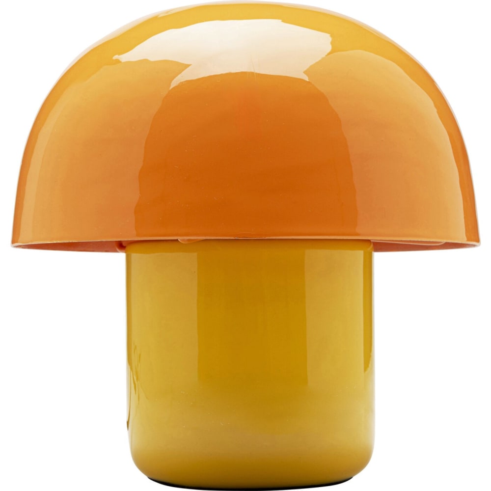 Lampe champignon en acier orange et jaune