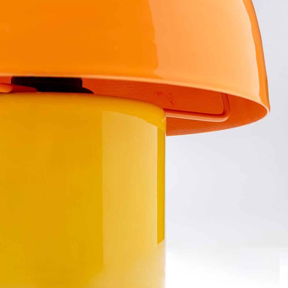 Lampe champignon en acier orange et jaune — vue 4