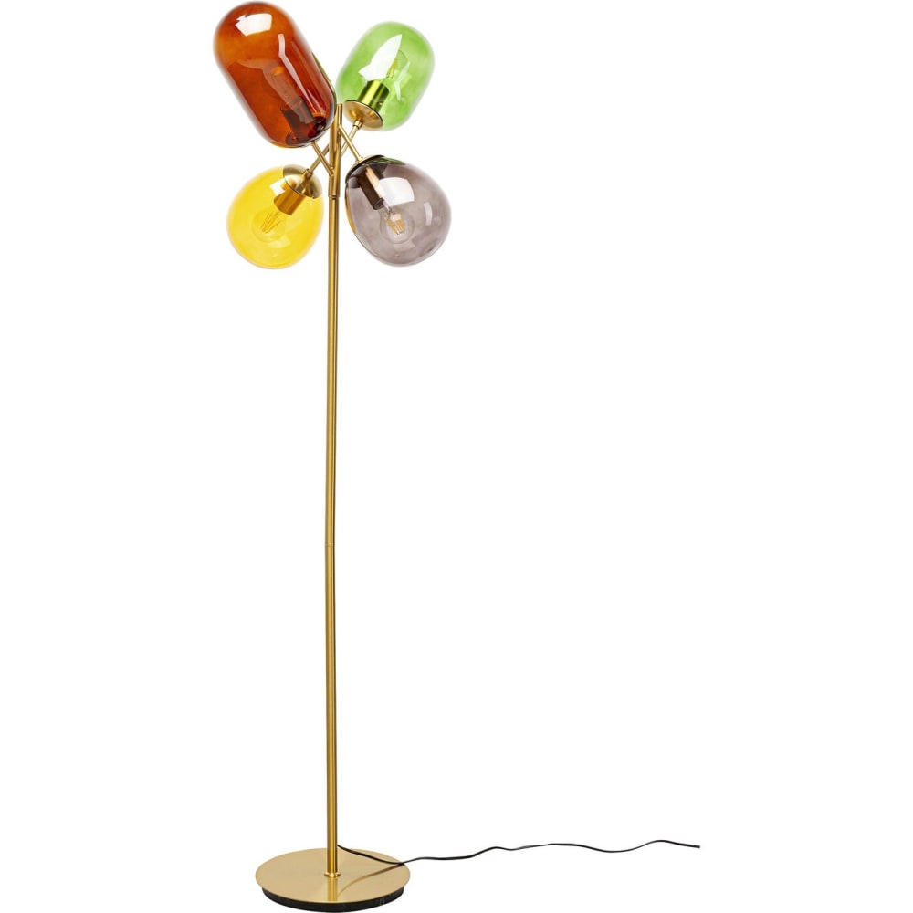 Kare Design Stehleuchte aus Stahl mit 4 Glasschirmen, mehrfarbig, H162cm style vintage - Glas