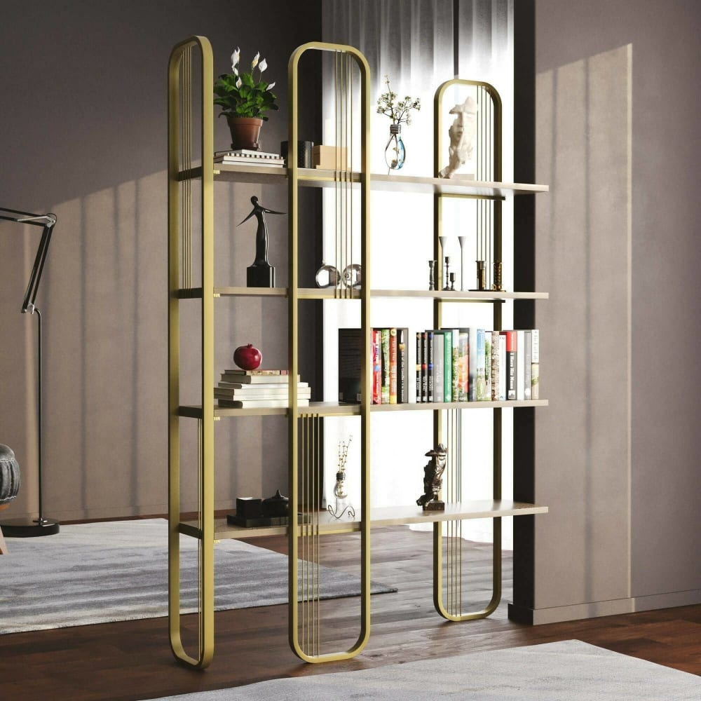 Bücherregal Holzeffekt gelb 125x28 h180 cm - Maisons Du Monde