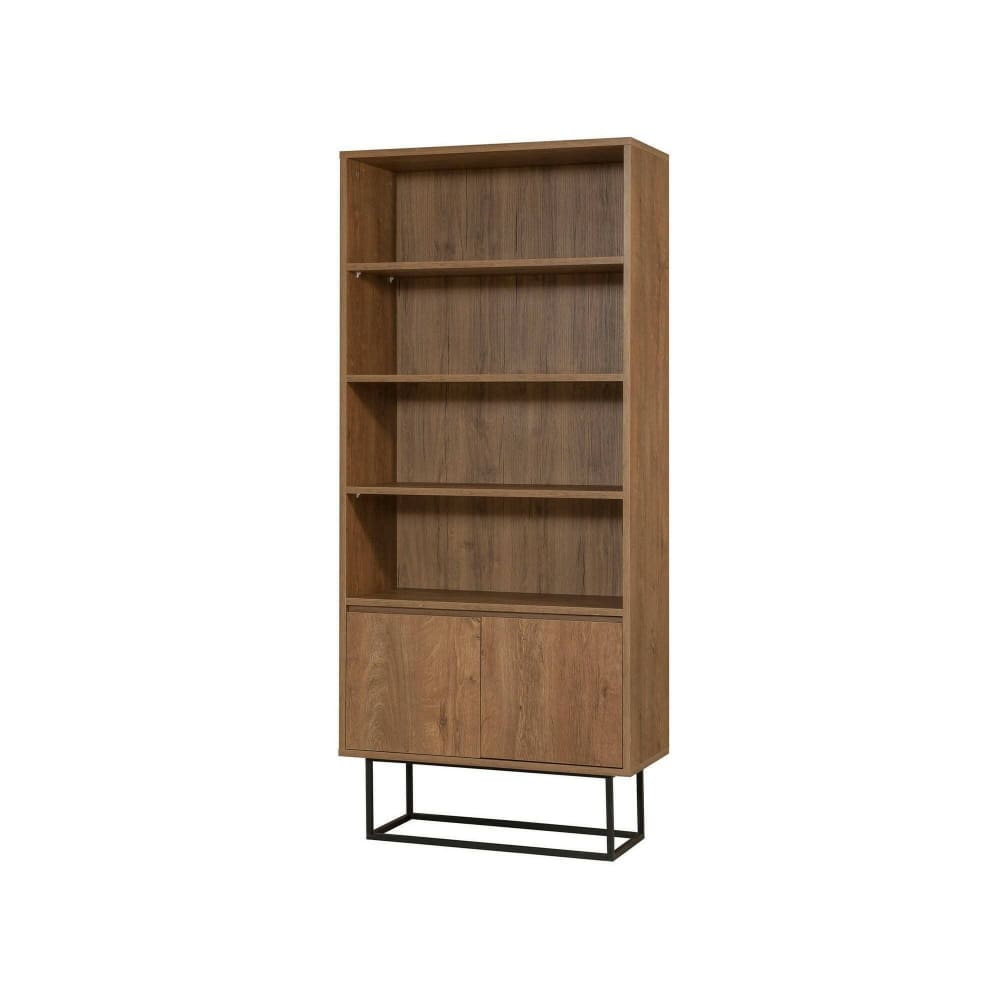Dmora Bücherregal Holzeffekt walnuss, schwarz 80x36 h182 cm style modern Braun Holz