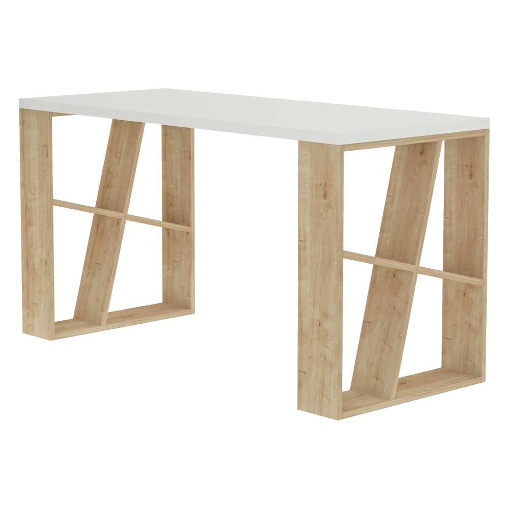 bureau effet bois beige