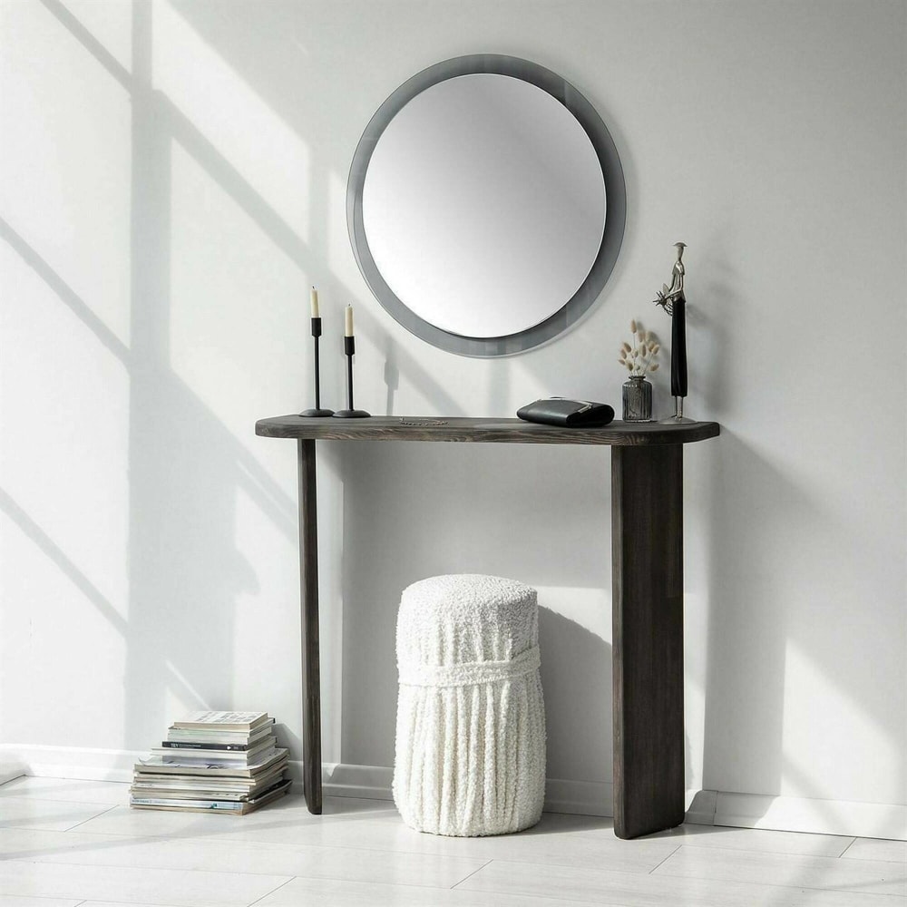 Console en bois anthracite 100x30 h90 cm - Maisons du Monde