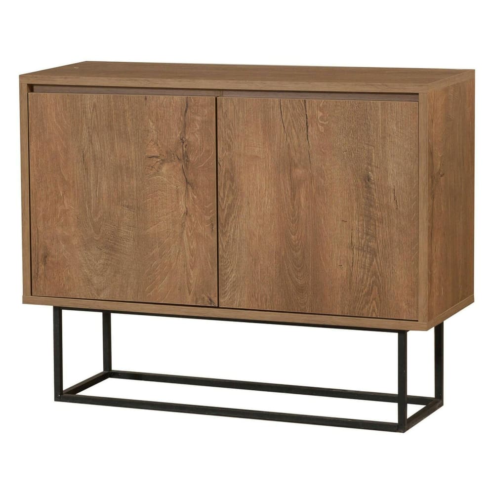 Dmora Konsolentisch Holzeffekt walnuss, schwarz 90x36 h72 cm style modern Braun Metall