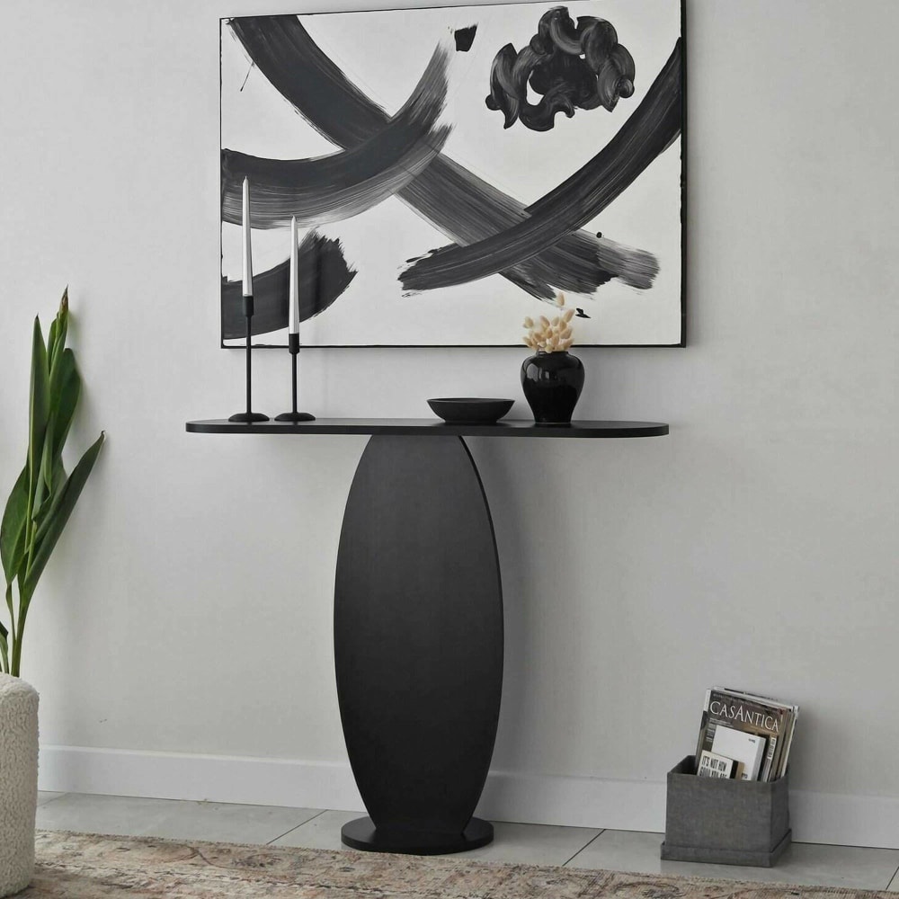Console effet bois anthracite 100x30 h81 cm - Maisons du Monde