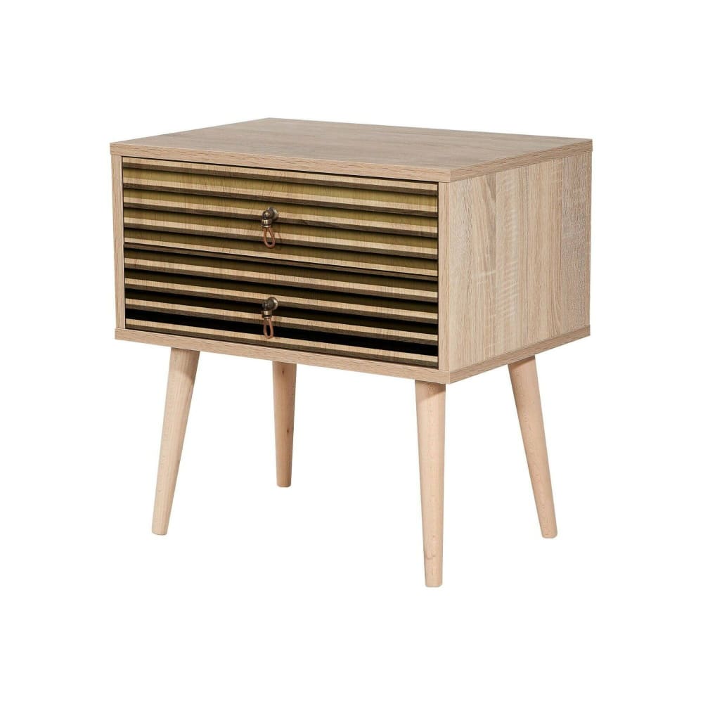 Dmora Nachttisch Holzeffekt eiche 60x40 h61 cm style modern Braun Holz