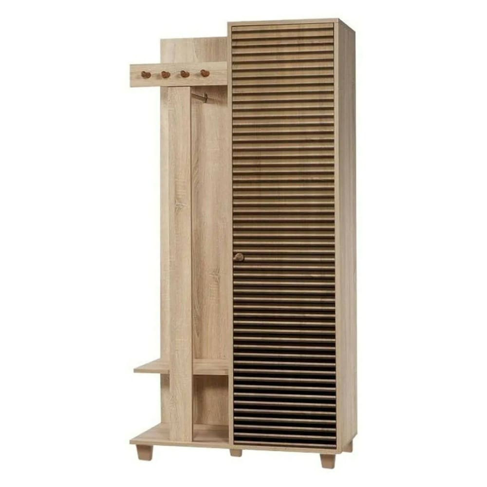 Meuble d'entrée effet bois beige 90x36 h194 cm - Maisons du Monde