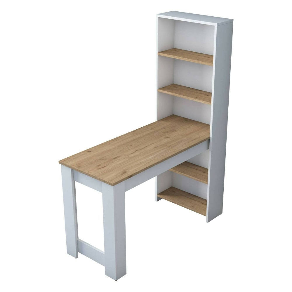 Dmora Esstisch Holzeffekt walnuss, weiß 120x54 h154 cm style modern Braun Holz