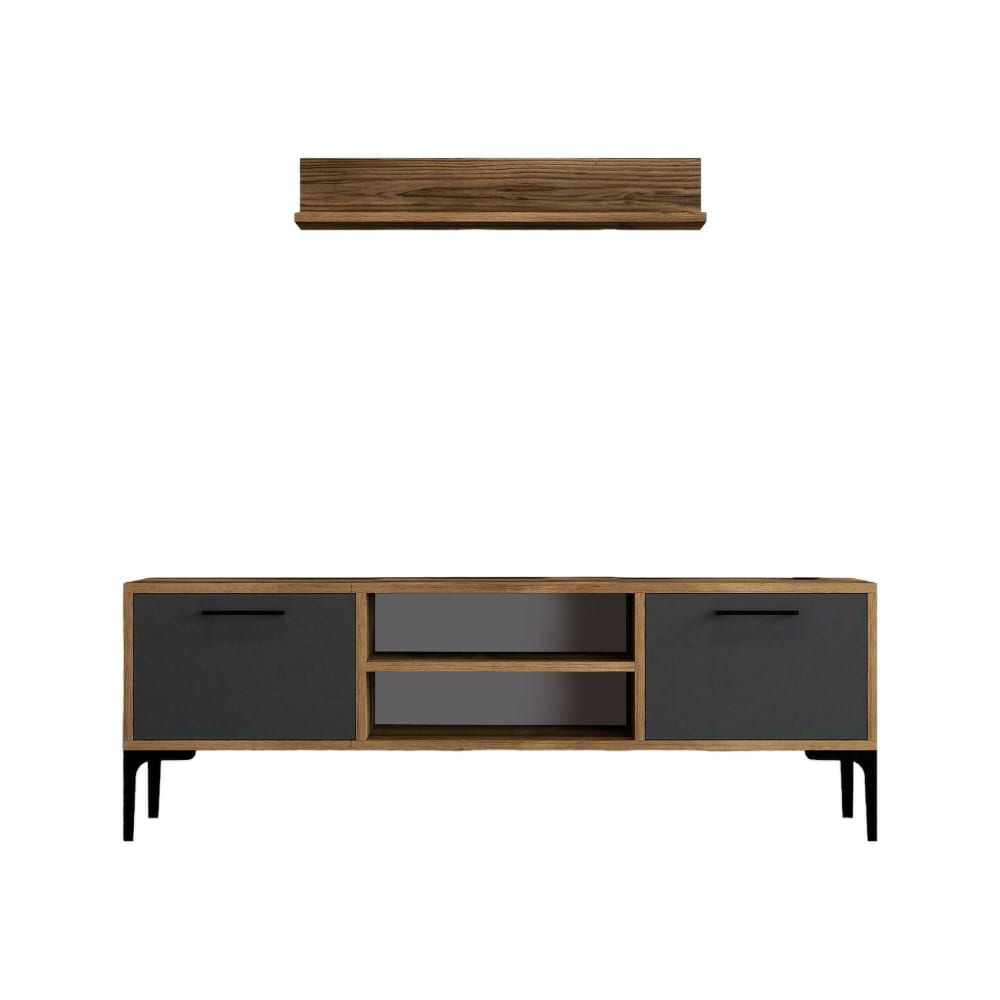 Meuble TV en bois noble brun noyer