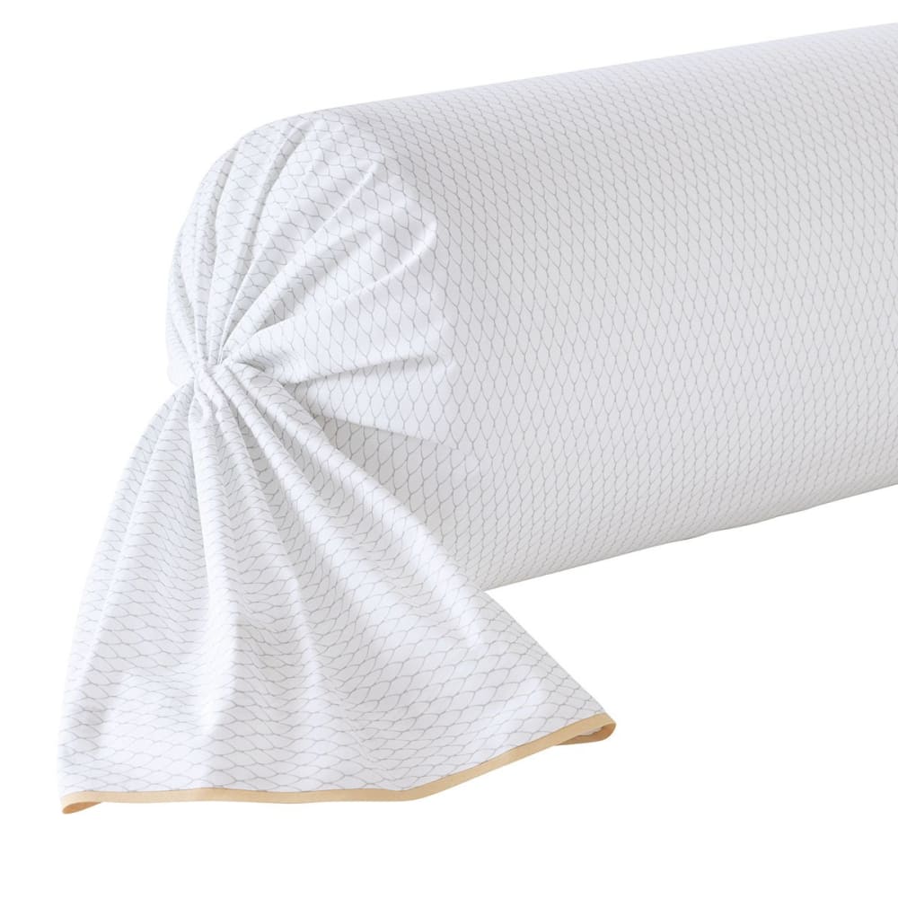 Taie de traversin percale blanc 43x210 cm