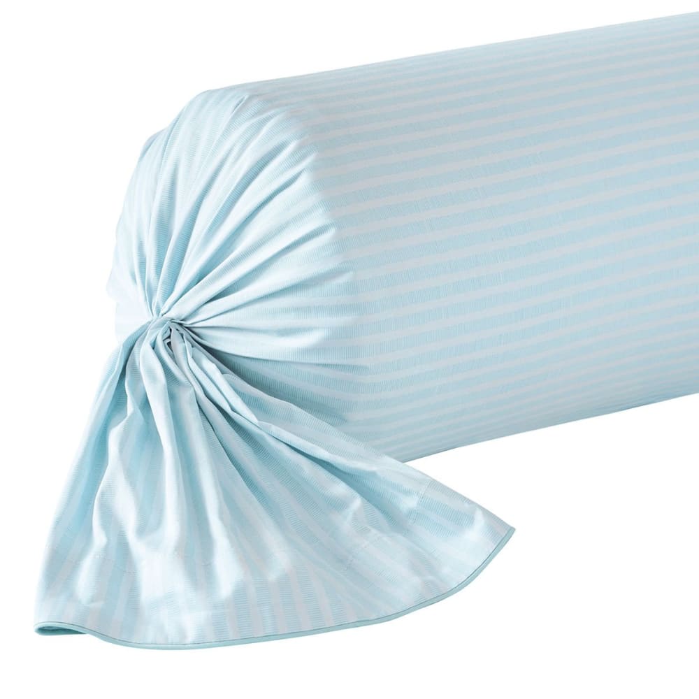 Taie de traversin satin bleu clair 43x210 cm