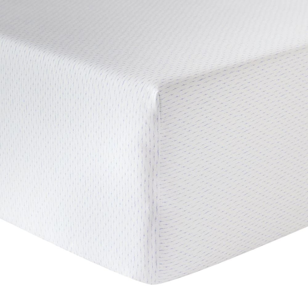 Drap housse percale blanc 90x200 cm